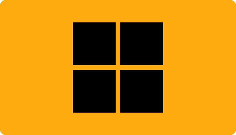 Windows logo on an orange tile for choosing the Windows firmware update guide