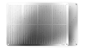 GRAPHENE stainless steel backup plates with a punchable grid of letters and numbers