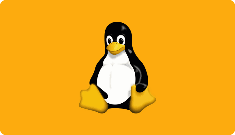Linux Tux penguin on an orange tile for choosing the Linux firmware update guide