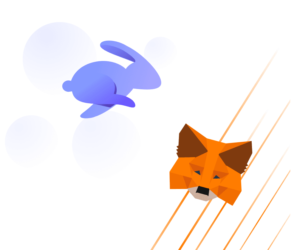 Rabby and MetaMask logos, a purple rabbit and an orange fox