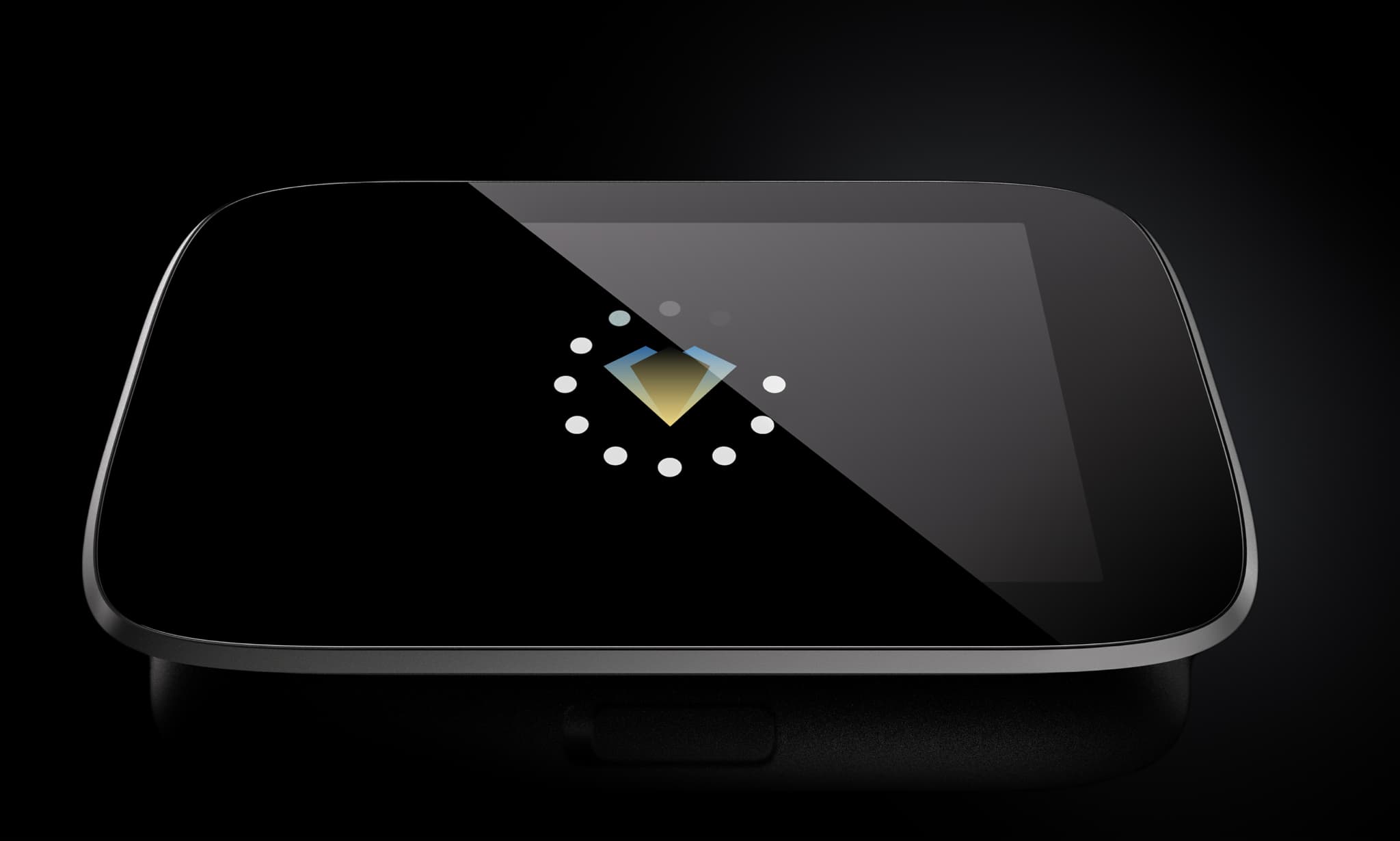 NGRAVE ZERO screen showing a loading animation during a firmware upgrade